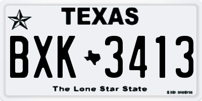 TX license plate BXK3413