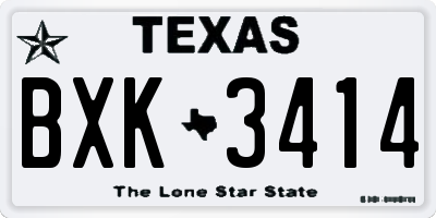 TX license plate BXK3414