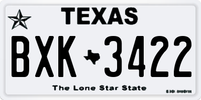 TX license plate BXK3422