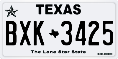 TX license plate BXK3425