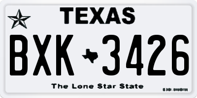 TX license plate BXK3426