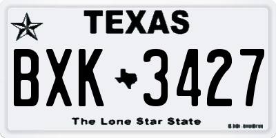 TX license plate BXK3427