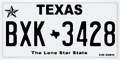 TX license plate BXK3428
