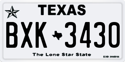 TX license plate BXK3430
