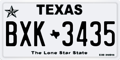 TX license plate BXK3435