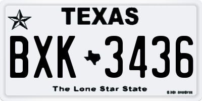 TX license plate BXK3436