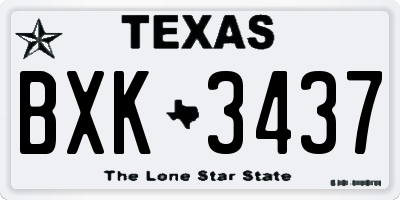 TX license plate BXK3437