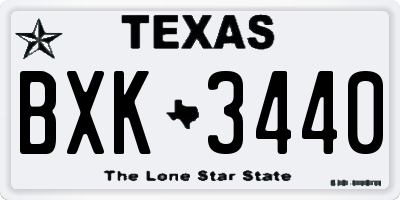 TX license plate BXK3440