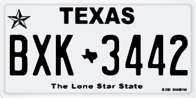 TX license plate BXK3442