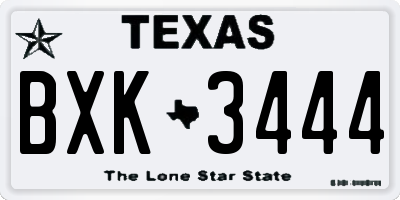 TX license plate BXK3444