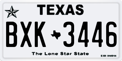 TX license plate BXK3446
