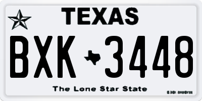 TX license plate BXK3448