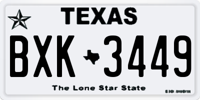 TX license plate BXK3449