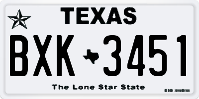 TX license plate BXK3451