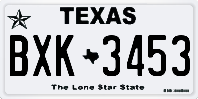 TX license plate BXK3453