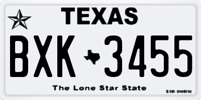 TX license plate BXK3455