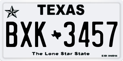 TX license plate BXK3457
