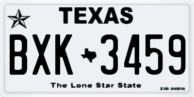 TX license plate BXK3459