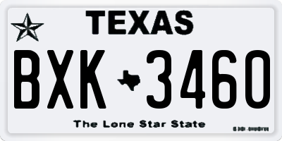 TX license plate BXK3460