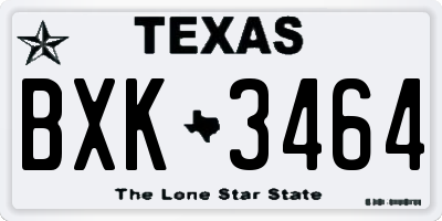 TX license plate BXK3464