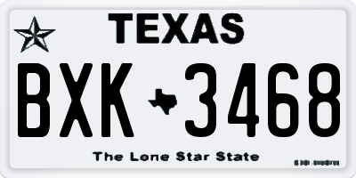 TX license plate BXK3468