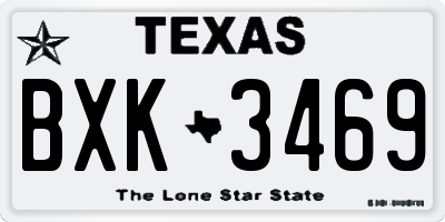 TX license plate BXK3469