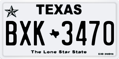 TX license plate BXK3470