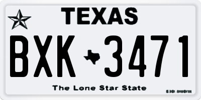 TX license plate BXK3471