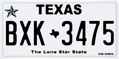 TX license plate BXK3475