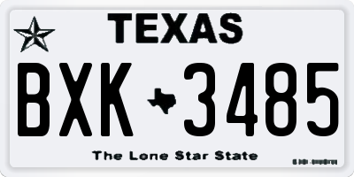 TX license plate BXK3485