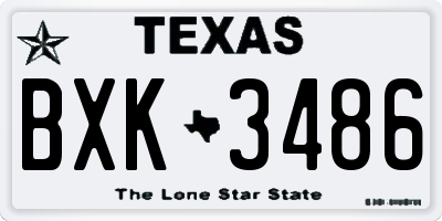 TX license plate BXK3486