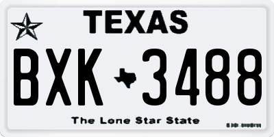 TX license plate BXK3488