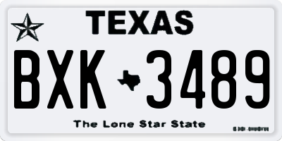 TX license plate BXK3489