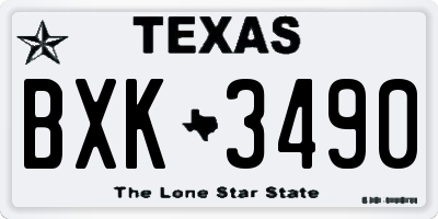 TX license plate BXK3490