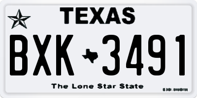 TX license plate BXK3491