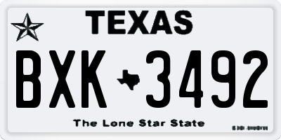 TX license plate BXK3492