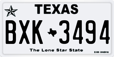 TX license plate BXK3494