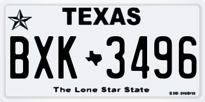 TX license plate BXK3496