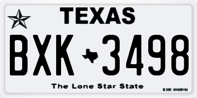 TX license plate BXK3498