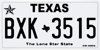 TX license plate BXK3515