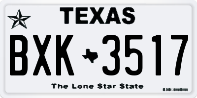 TX license plate BXK3517