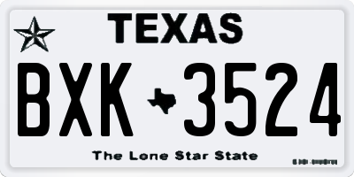 TX license plate BXK3524
