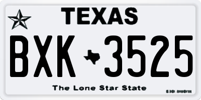 TX license plate BXK3525