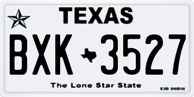 TX license plate BXK3527
