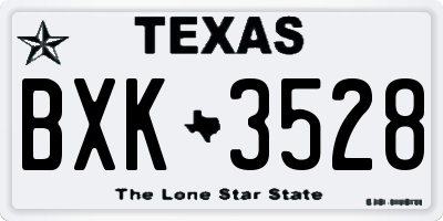 TX license plate BXK3528