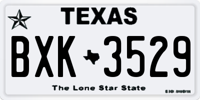 TX license plate BXK3529