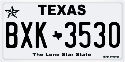 TX license plate BXK3530