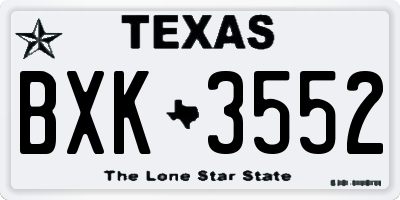TX license plate BXK3552