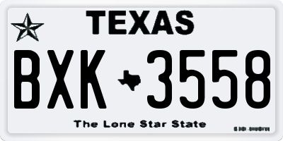 TX license plate BXK3558