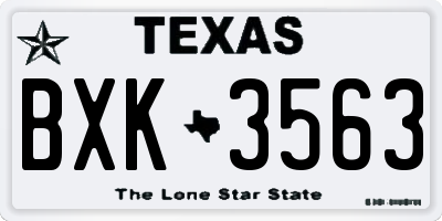TX license plate BXK3563